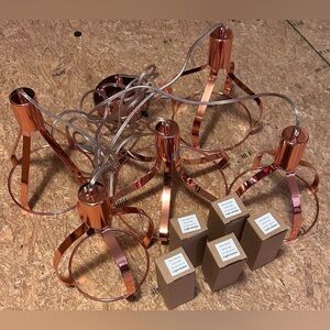 (NEW)Rose Gold 5-light chandelier 13"x 14"x23" /Bell Shaped Lights/modern